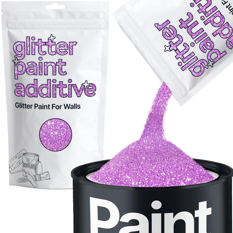 Hemway Glitter Paint Additive Glitter Crystals for Acrylic Paint, Interior & Exterior Walls, Wood, Varnish, Furniture, Matte, Gloss, Satin, Silk - 100g / 3.5oz - Lavender Purple - Image 1